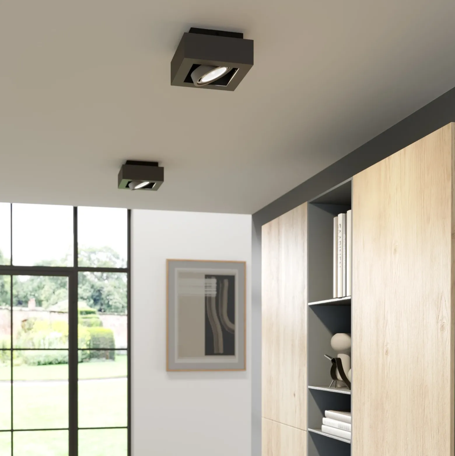 Arcchio downlight de techo Ronka, gris, 19 cm x 19 cm, GU10