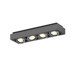 Arcchio downlight de techo Ronka, 65 cm, 4 luces, gris, GU10
