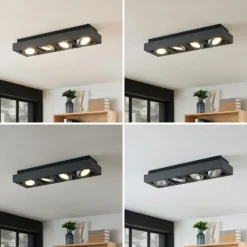 Arcchio downlight de techo Ronka, 65 cm, 4 luces, gris, GU10