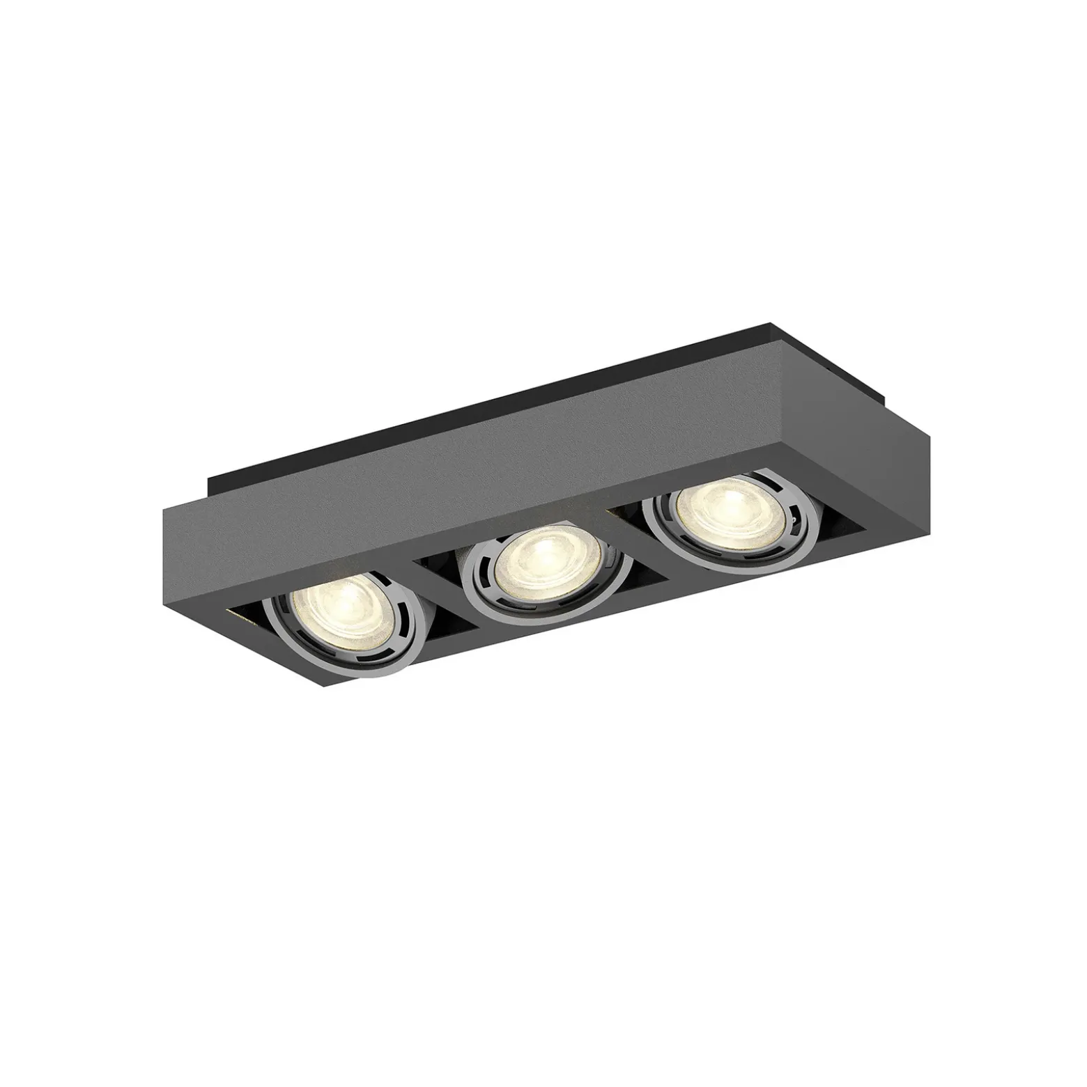 Arcchio downlight de techo Ronka, 50 cm, 3 luces, gris, GU10