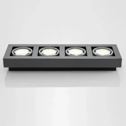 Arcchio downlight de techo Ronka, 65 cm, 4 luces, gris, GU10