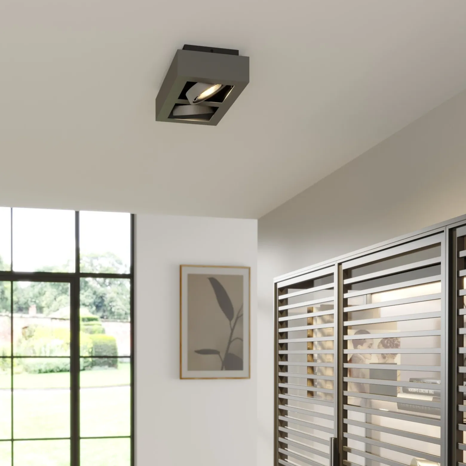 Arcchio downlight de techo Ronka, 34 cm, 2 luces, gris, GU10