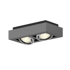 Arcchio downlight de techo Ronka, 34 cm, 2 luces, gris, GU10