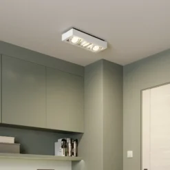 Arcchio downlight de techo Ronka, 50 cm, 3 luces, blanco, GU10