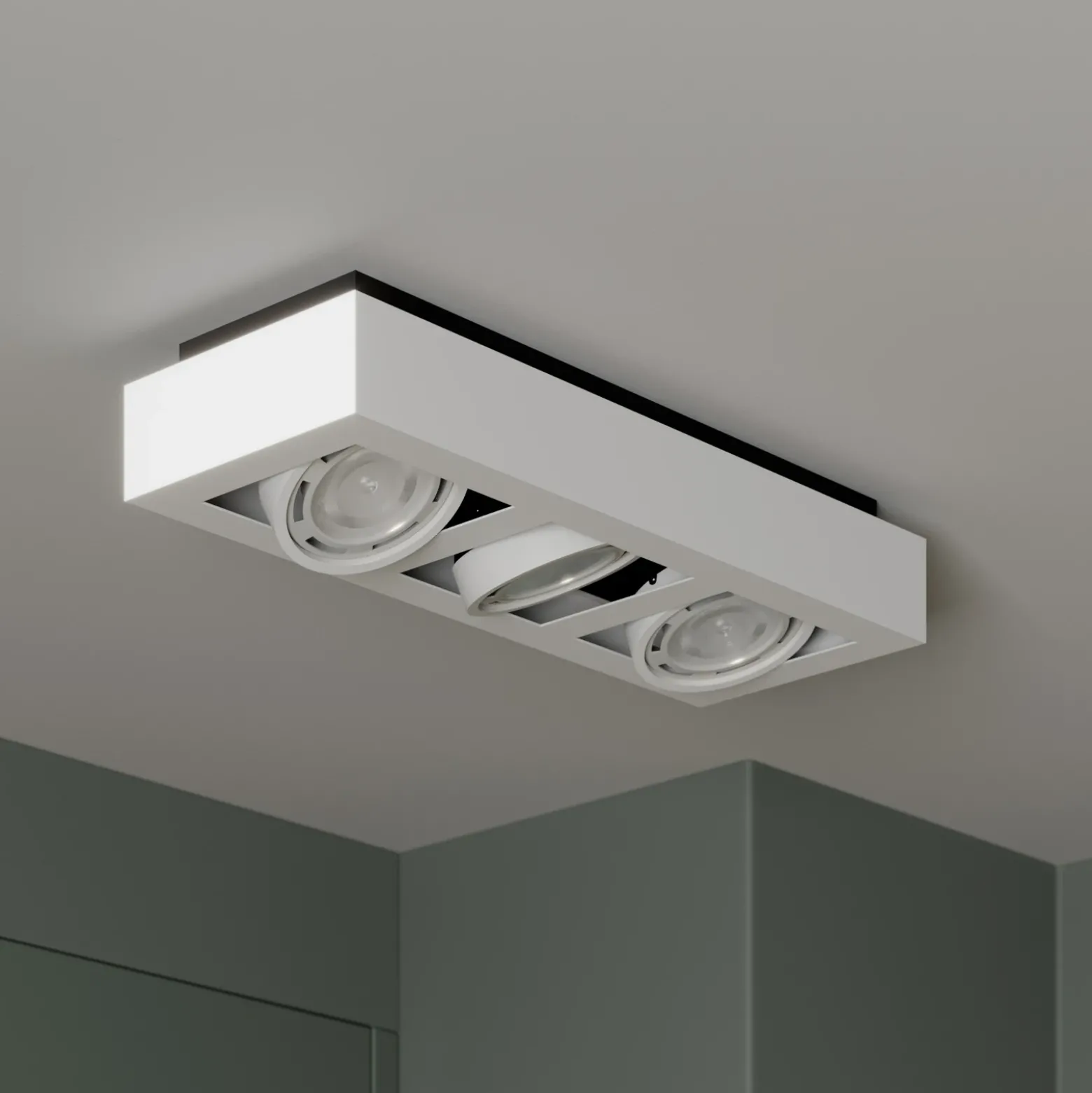 Arcchio downlight de techo Ronka, 50 cm, 3 luces, blanco, GU10