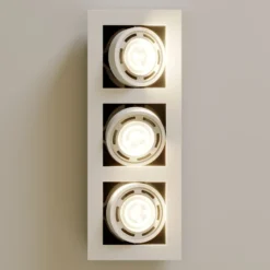 Arcchio downlight de techo Ronka, 50 cm, 3 luces, blanco, GU10