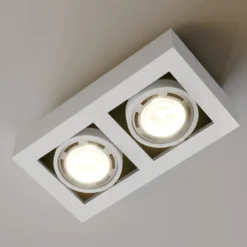 Arcchio downlight de techo Ronka, 34 cm, 2 luces, blanco, GU10