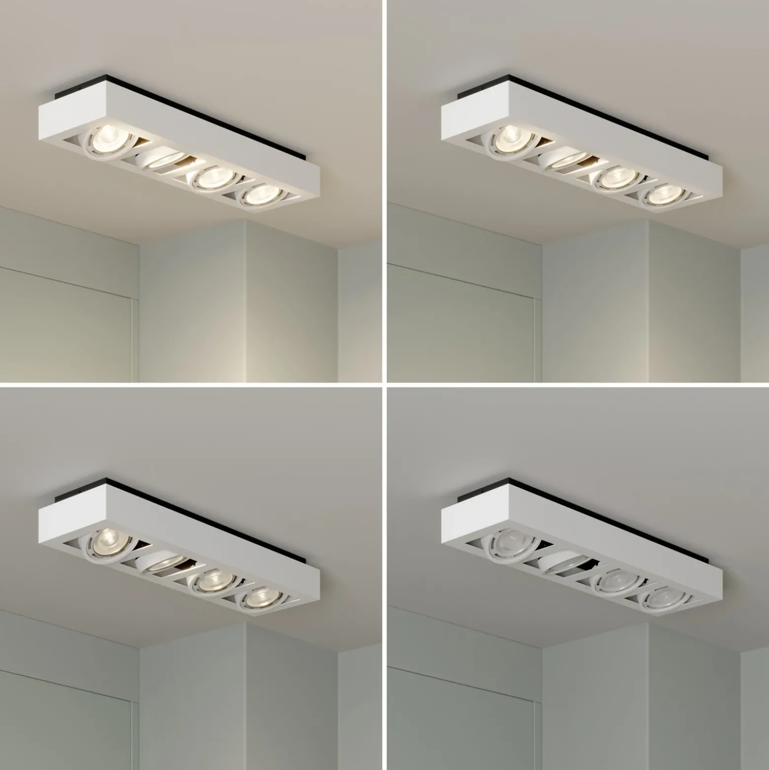 Arcchio downlight de techo Ronka, 65 cm, 4 luces, blanco, GU10