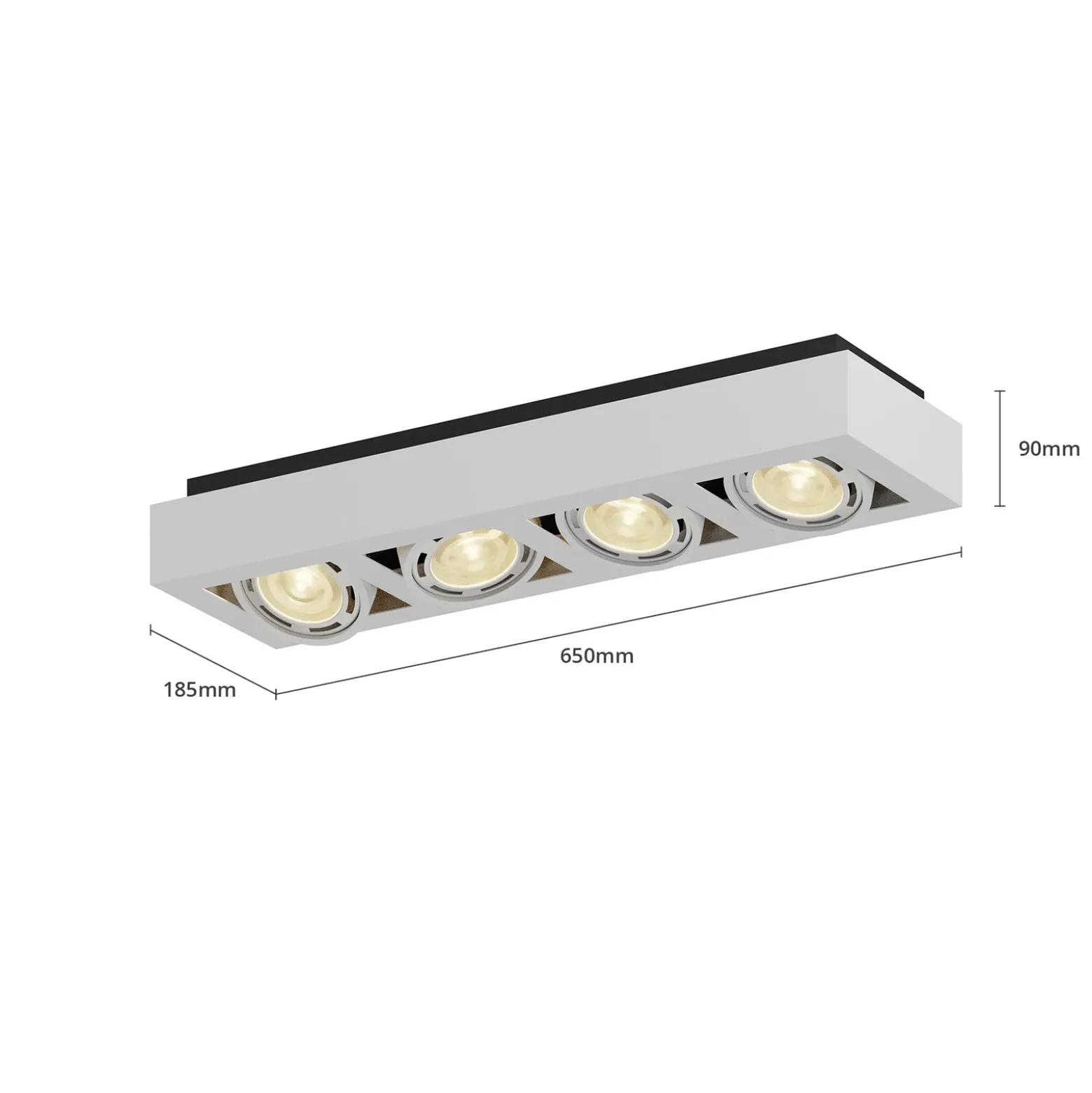 Arcchio downlight de techo Ronka, 65 cm, 4 luces, blanco, GU10