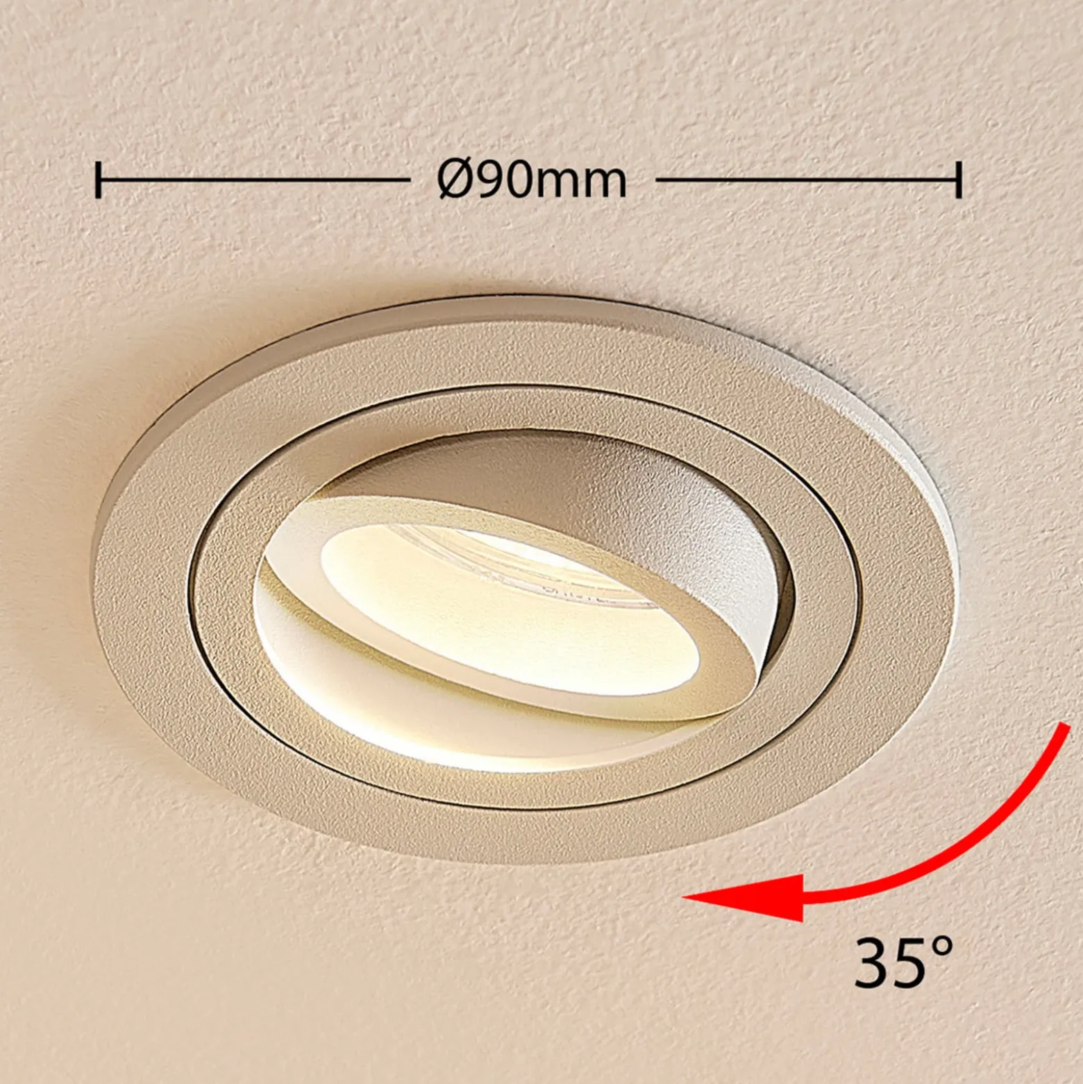 Arcchio downlight empotrable Sophia, blanco, redondo