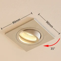 Arcchio downlight empotrable Sophia, blanco, angular