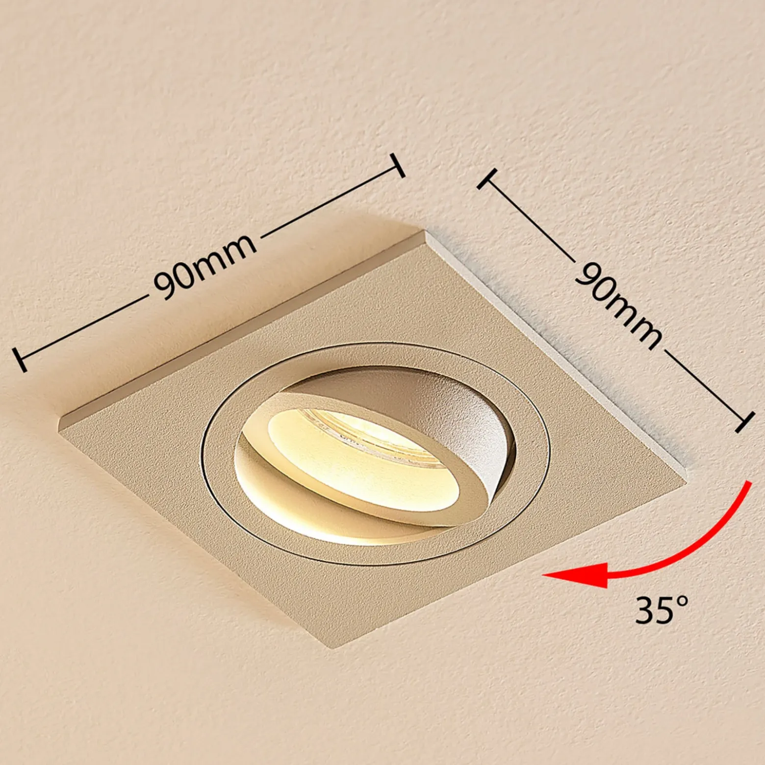 Arcchio downlight empotrable Sophia, blanco, angular