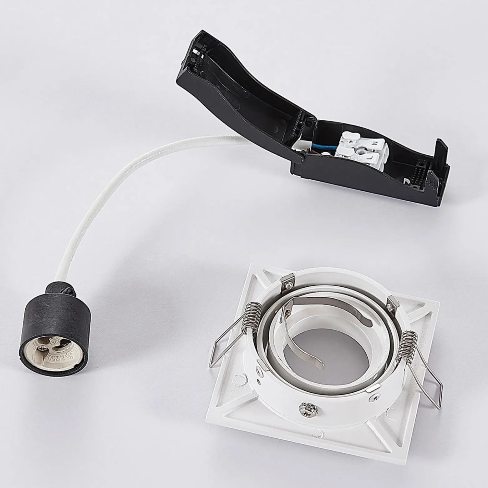 Arcchio downlight empotrable Sophia, blanco, angular
