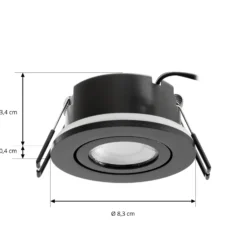 Arcchio downlight LED Eliar redondo negro CCT orientable