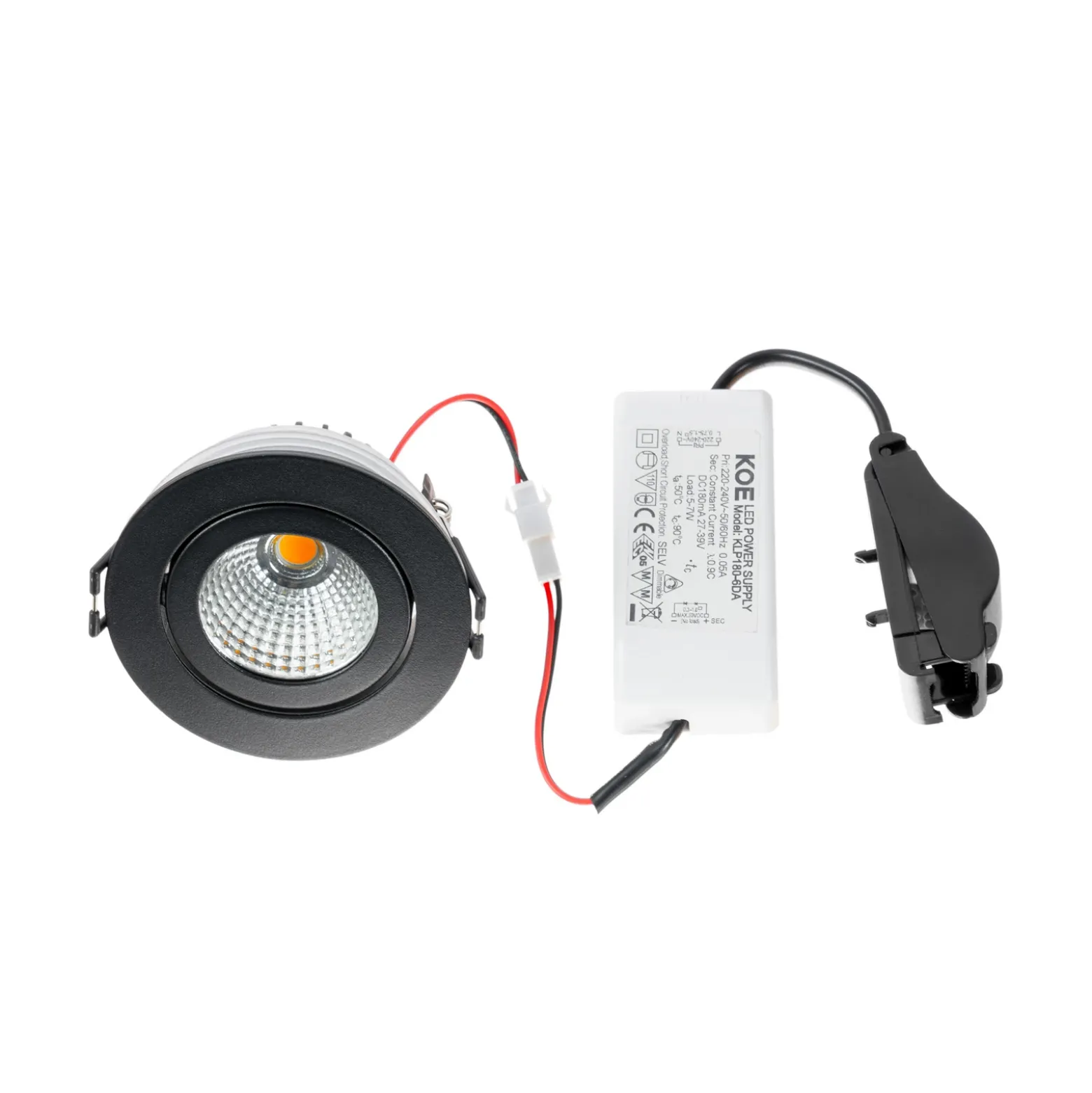 Arcchio downlight LED Jyra, negro, 2.700K