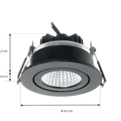 Arcchio downlight LED Jyra, negro, 2.700K