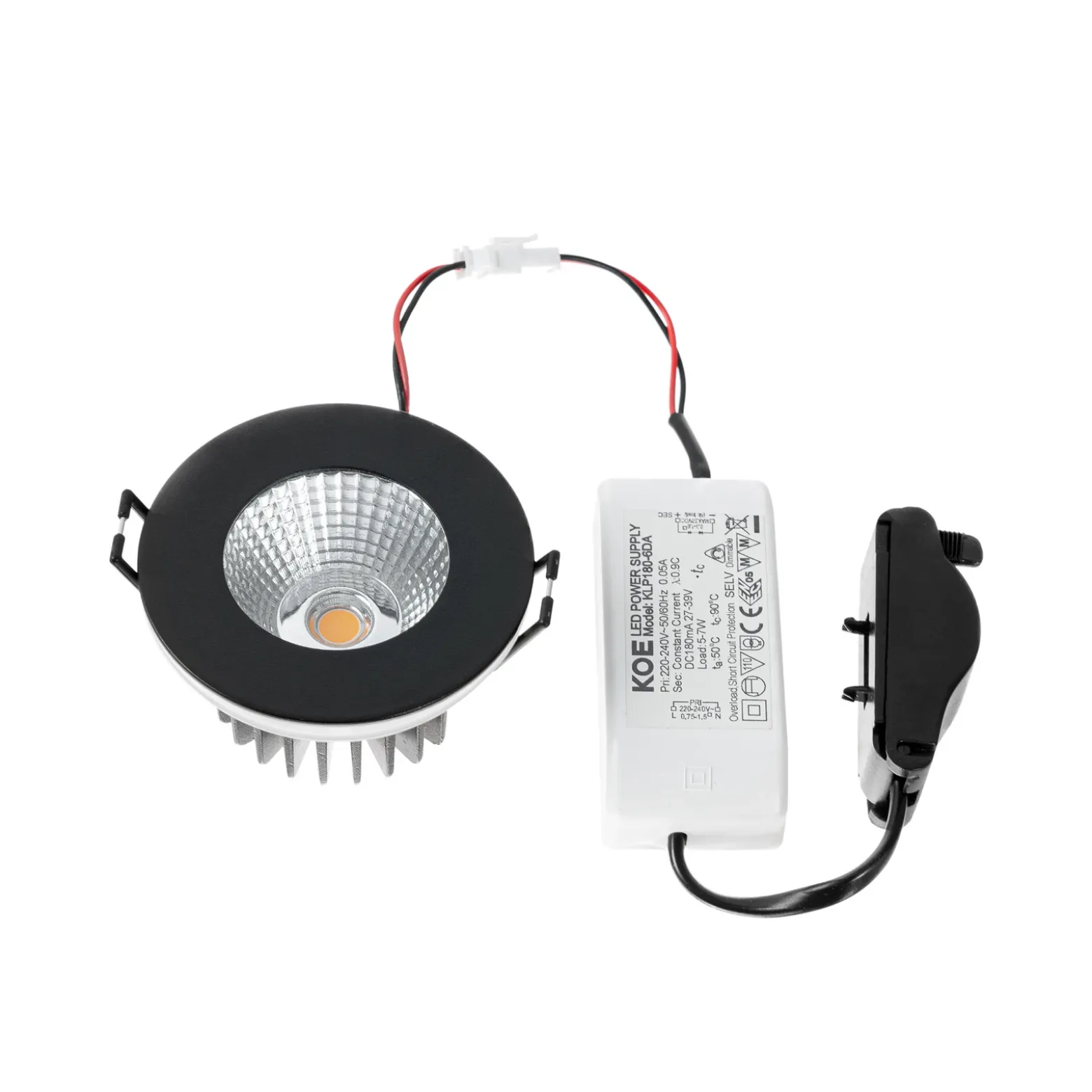 Arcchio downlight LED Lirin, negro, 3.000K