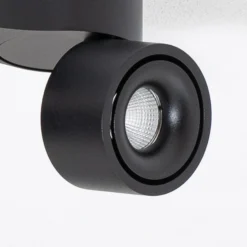 Arcchio Downlight LED Rotari, 1240 lm, 2 luces, negro