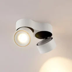 Arcchio downlight LED Rotari, blanco, 2 luces, 2270 lm