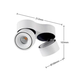 Arcchio downlight LED Rotari, blanco, 2 luces, 2270 lm