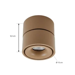 Arcchio Downlight LED Rotari, marrón, 1 luz, 8,9W