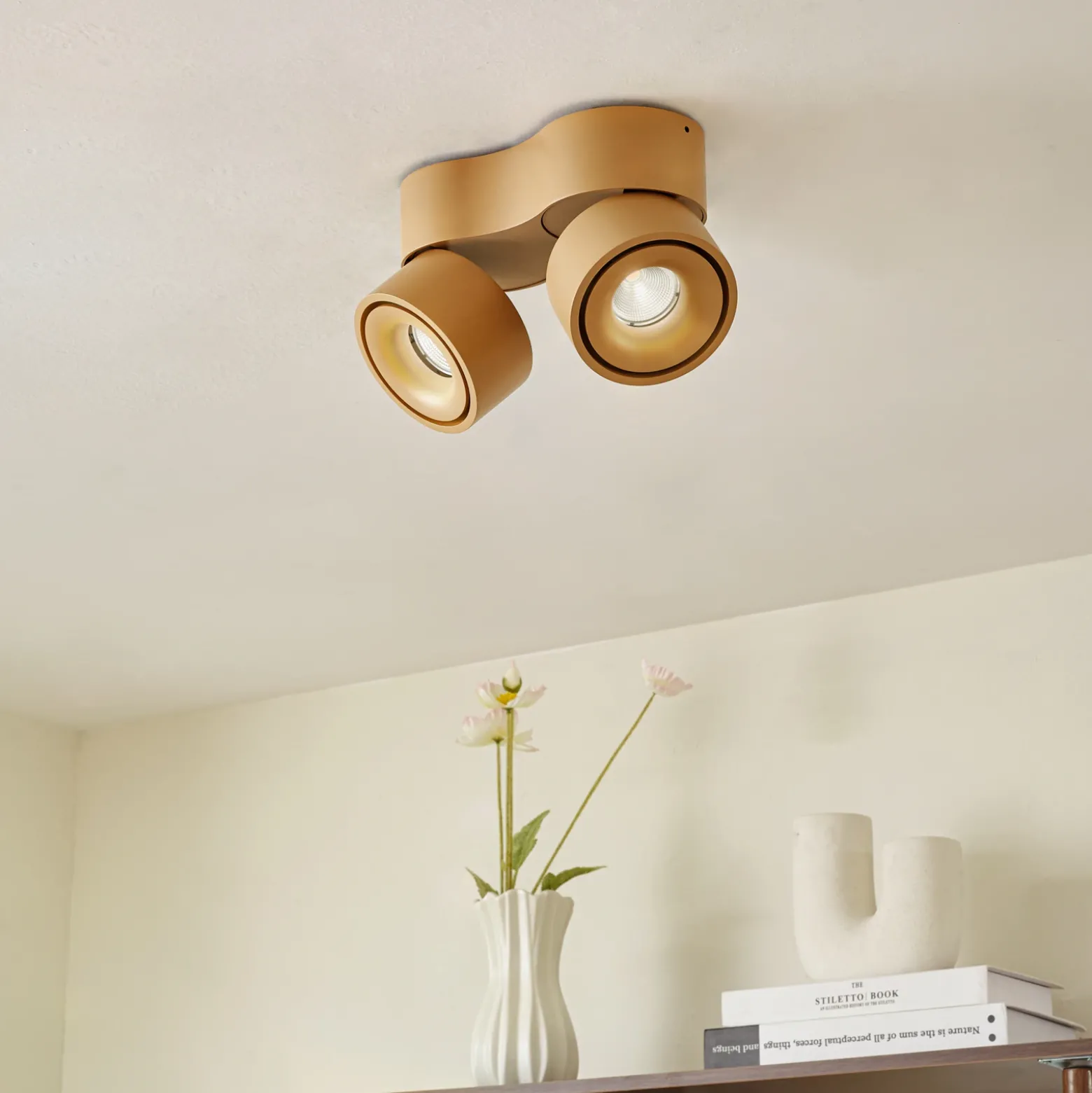 Arcchio Downlight LED Rotari, marrón, 2 luces, 8,9W