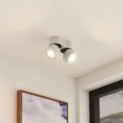 Arcchio downlight LED Rotari, blanco, 2 luces, 1362 lm
