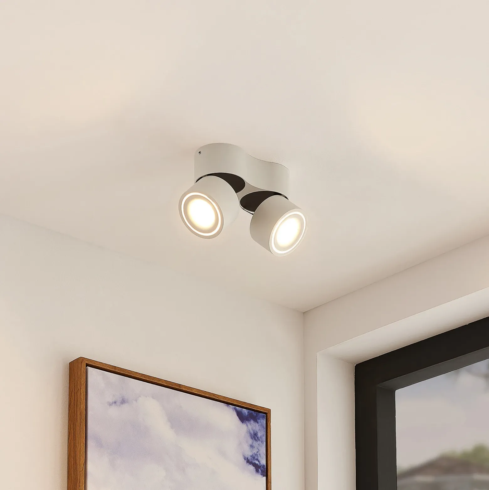 Arcchio downlight LED Rotari, blanco, 2 luces, 1362 lm