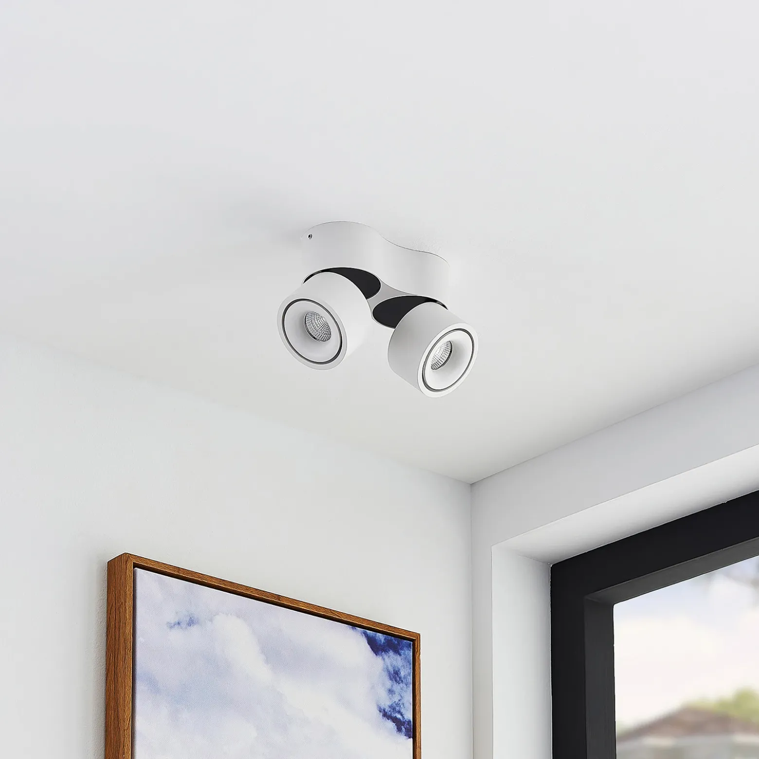 Arcchio downlight LED Rotari, blanco, 2 luces, 1362 lm