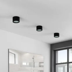 Arcchio downlight Nieva, G9, negro, redondo, Ø 10cm, metal