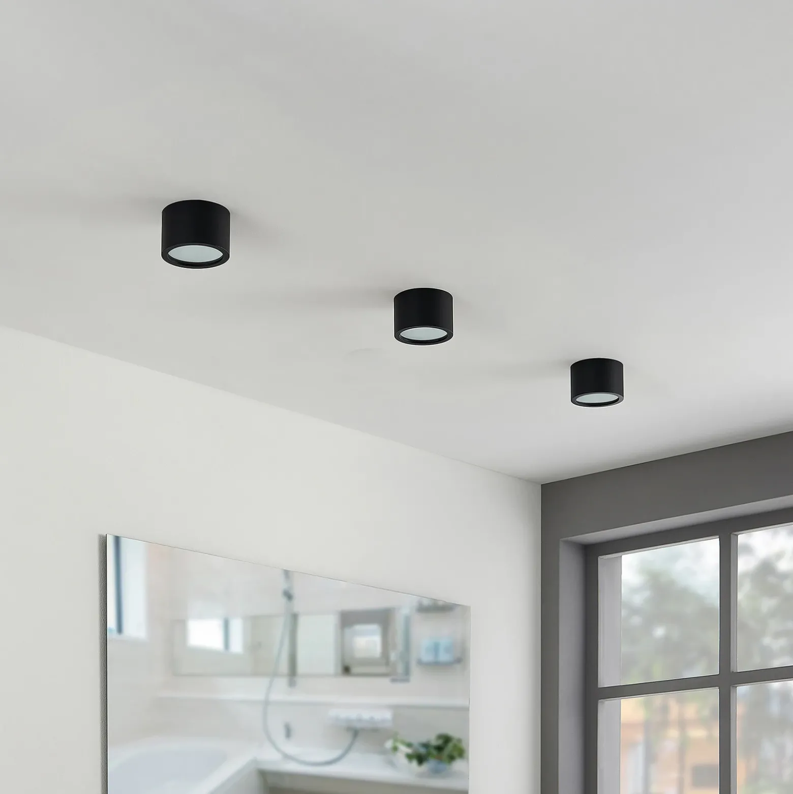Arcchio downlight Nieva, GX53, negro, redondo, Ø 10cm, metal