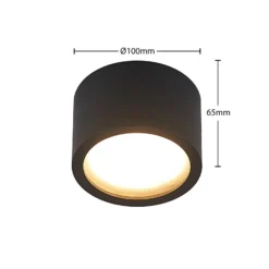 Arcchio downlight Nieva, GX53, negro, redondo, Ø 10cm, metal