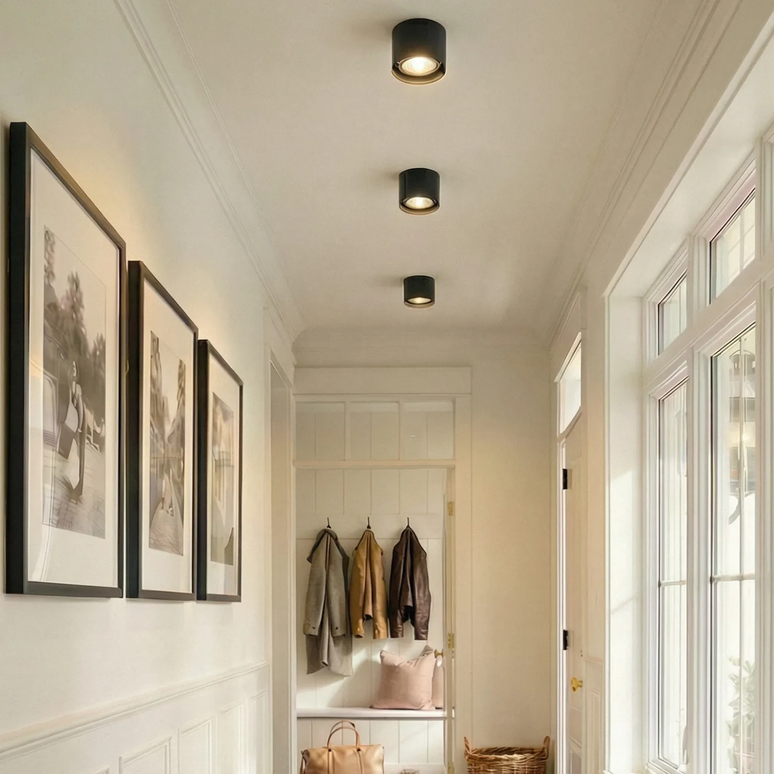 Arcchio downlight Nieva, GX53, negro, redondo, Ø 10cm, metal