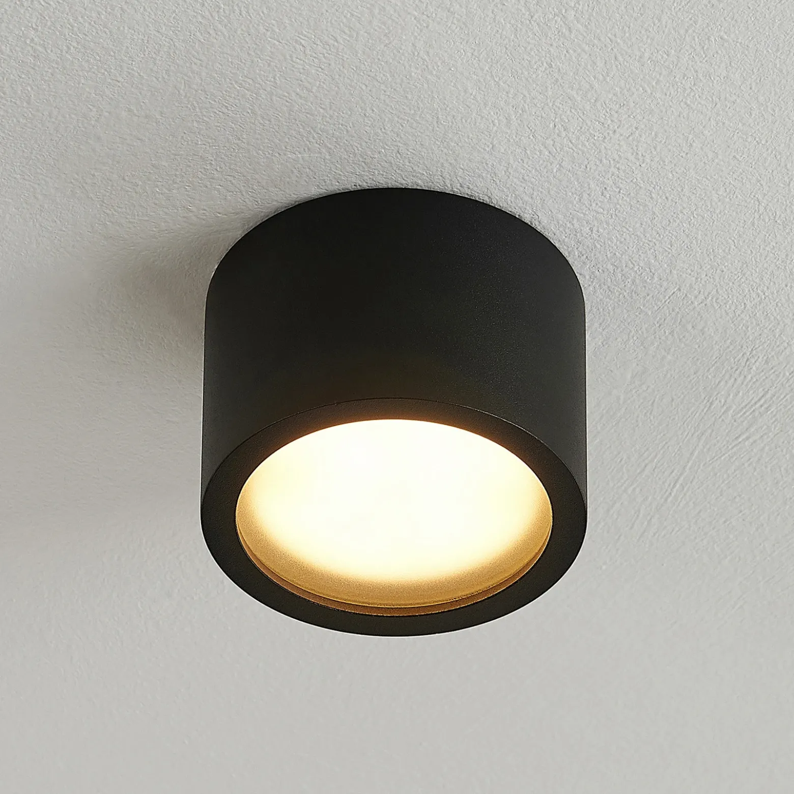 Arcchio downlight Nieva, GX53, negro, redondo, Ø 10cm, metal