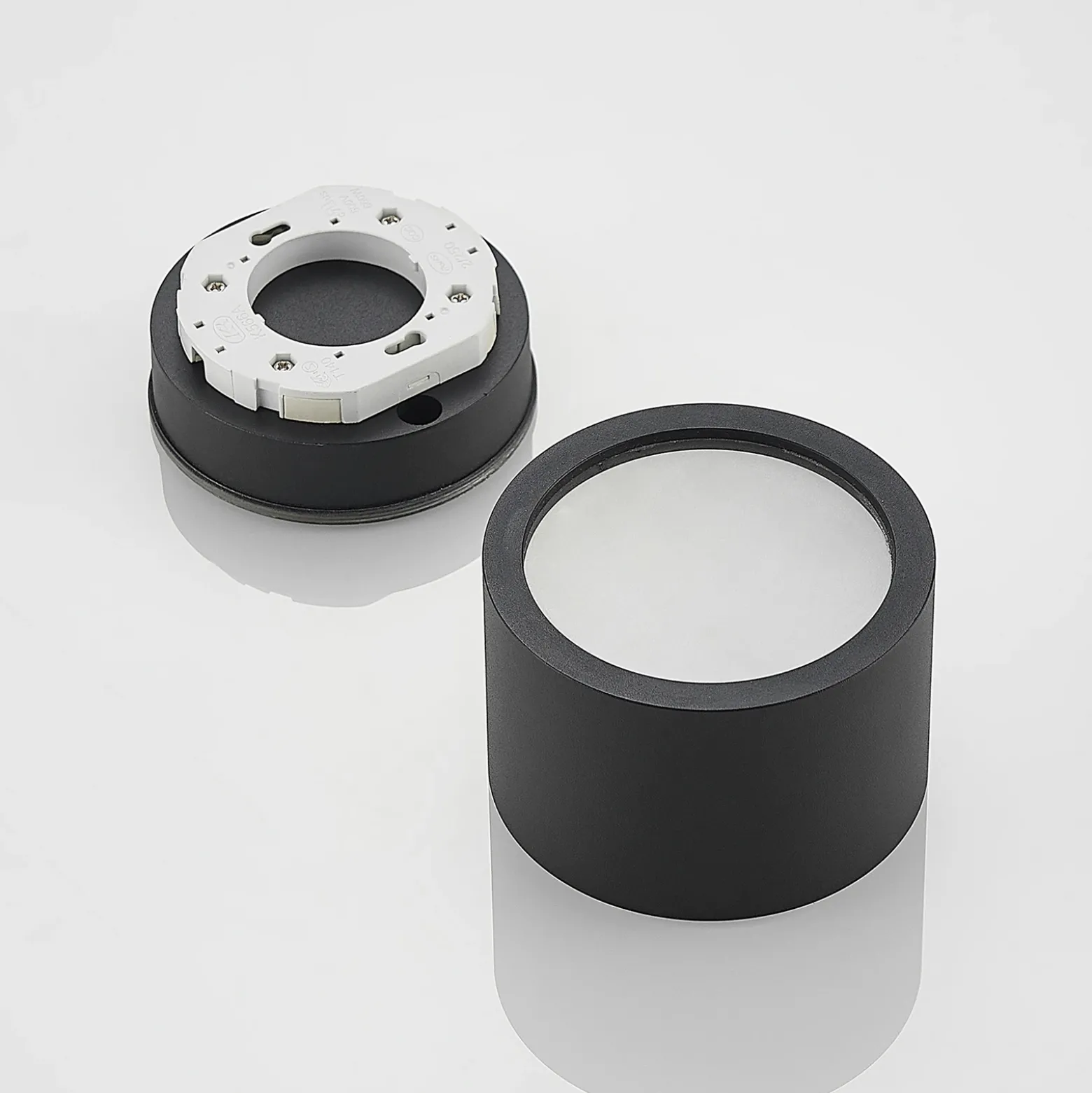 Arcchio downlight Nieva, GX53, negro, redondo, Ø 10cm, metal