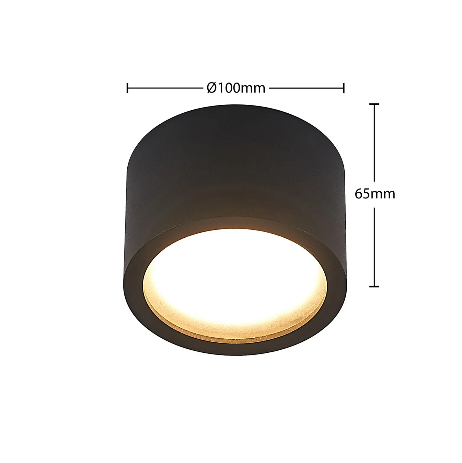 Arcchio downlight Nieva, GX53, negro, redondo, Ø 10cm, metal