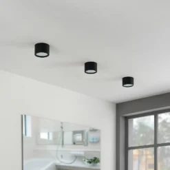 Arcchio downlight Nieva, GX53, negro, redondo, Ø 10cm, metal