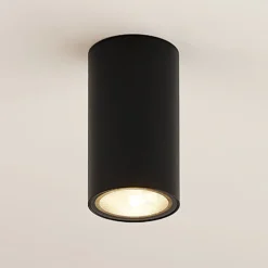 Arcchio downlight Olivir, negro, metal, Ø 6cm, GU10, IP44