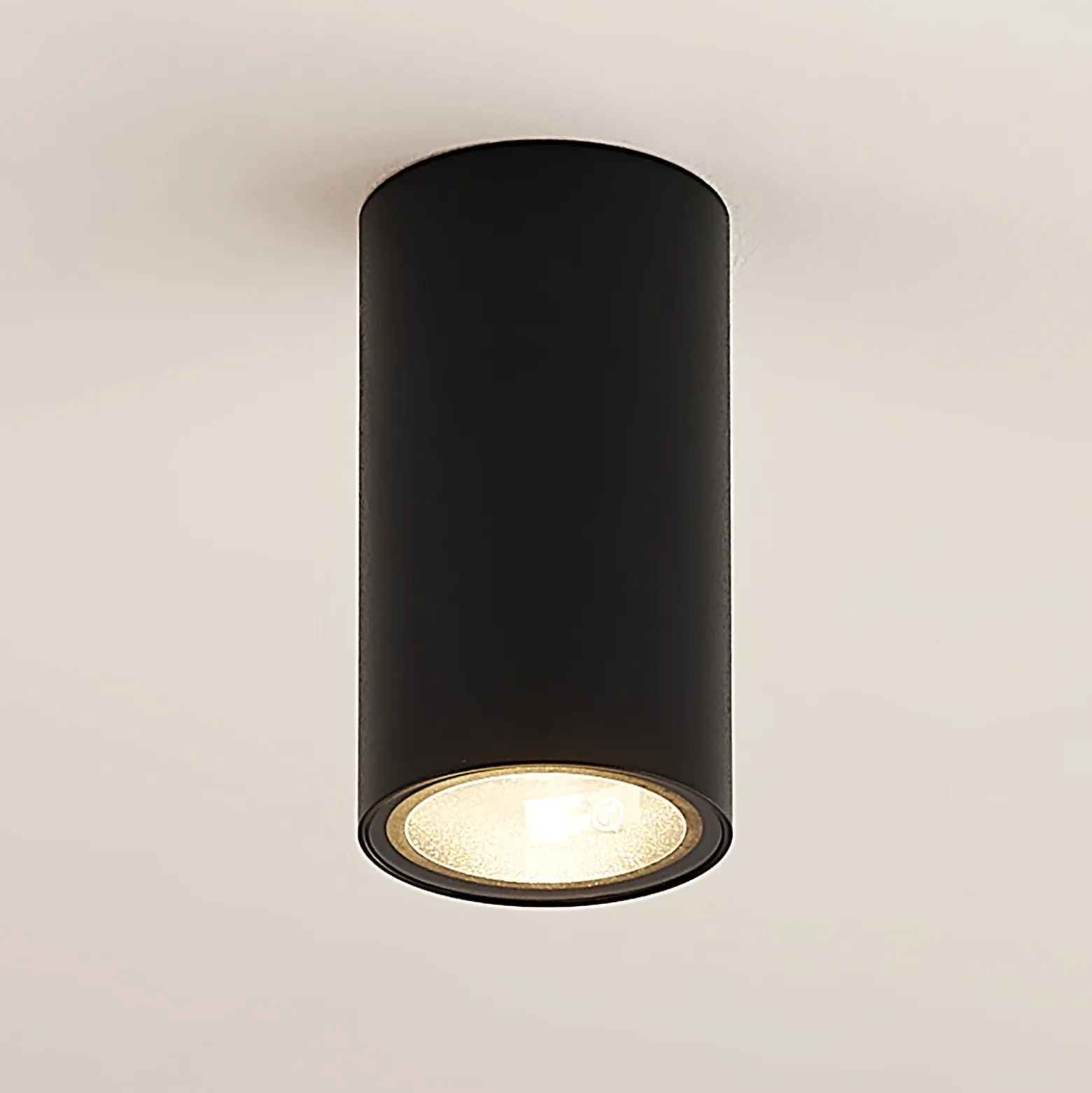 Arcchio downlight Olivir, negro, metal, Ø 6cm, GU10, IP44