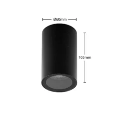 Arcchio downlight Olivir, negro, metal, Ø 6cm, GU10, IP44