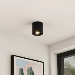 Arcchio downlight Walza, negro, metal, Ø 9,3cm, GU10