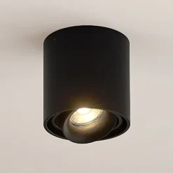 Arcchio downlight Walza, negro, metal, Ø 9,3cm, GU10