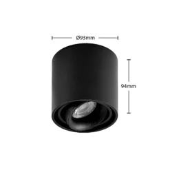 Arcchio downlight Walza, negro, metal, Ø 9,3cm, GU10
