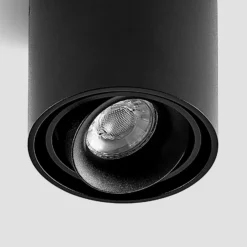 Arcchio downlight Walza, negro, metal, Ø 9,3cm, GU10