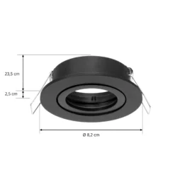 Arcchio downlight Zyron, negro, Ø 8,2 cm