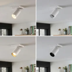 Arcchio Foco Brinja, blanco, angular, Ø 6 cm, 1 luz, GU10