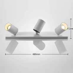 Arcchio Foco Brinja, blanco, angular, Ø 6 cm, 3 luces, GU10