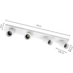 Arcchio Foco Brinja, blanco, angular, Ø 7 cm, 4 luces, GU10