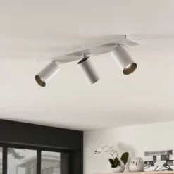 Arcchio Foco Brinja, blanco, angular, Ø 6 cm, 3 luces, GU10