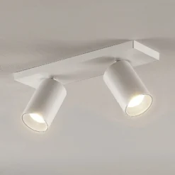 Arcchio Foco Brinja, blanco, angular, Ø 6 cm, 2 luces, GU10